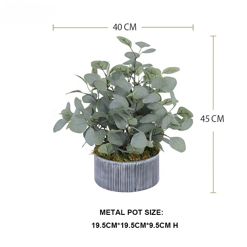 Fake Plants Artificial Eucalyptus Leaves Table Top Plants Faux Plants Desk Fake Potted Plants Table Centerpiece for Home Decor Office Greenery Decor Yooly Plants - YL024035