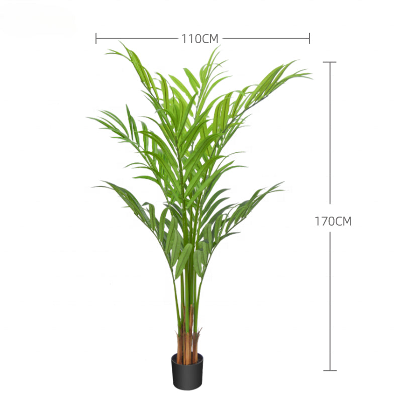 Fake Plants Dark Green with Light Green Artificial Palm Tree Plants Potted Semi Trees for Wedding Decoration Yooly Plants - YL211030