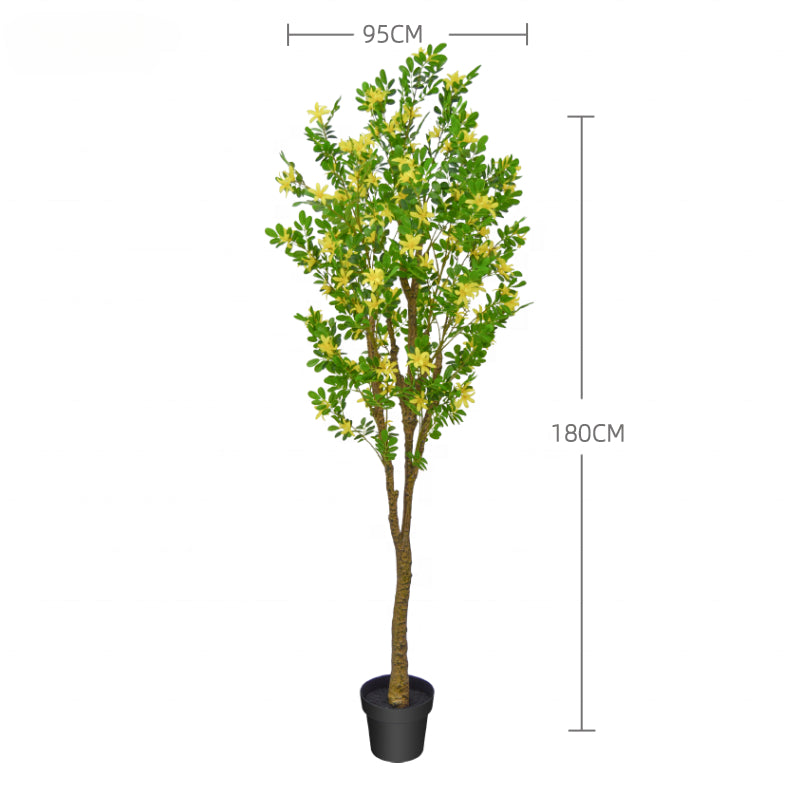 Fake Plants Popular Design Factory Sale Large Artificial Potted Pagoda Tree Flower Tree 6FT 180cm Tall for Wedding Decoration Yooly Plants - YL211007