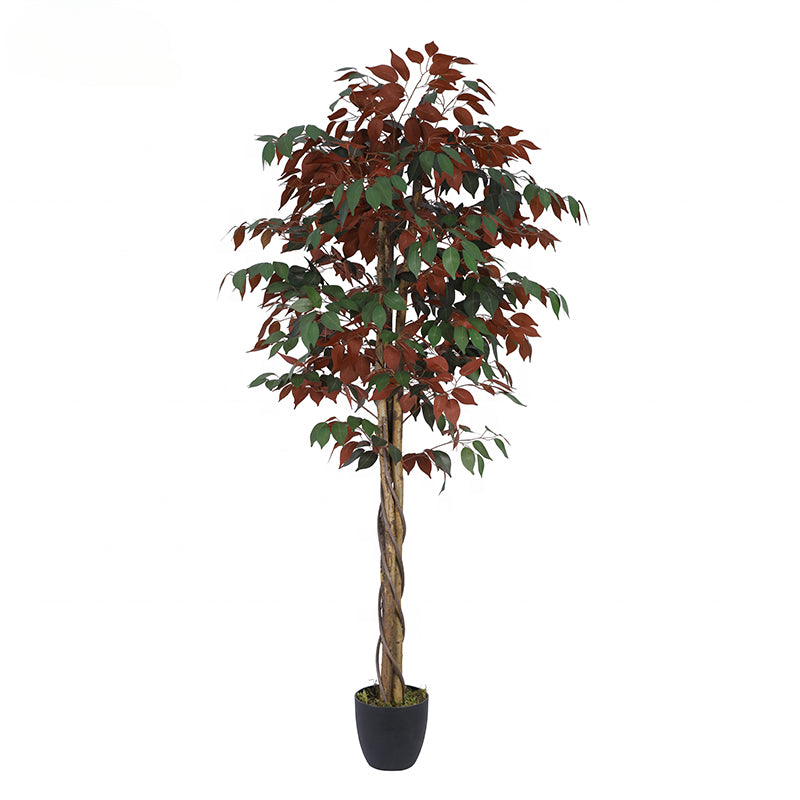 Fake Plants Green Large Artificial Red Ficus Tree Indoor Decorative Bigartificial Banyan Tree Fiberglass Artificial Tree for Outdoor Yooly Plants - YL008200060