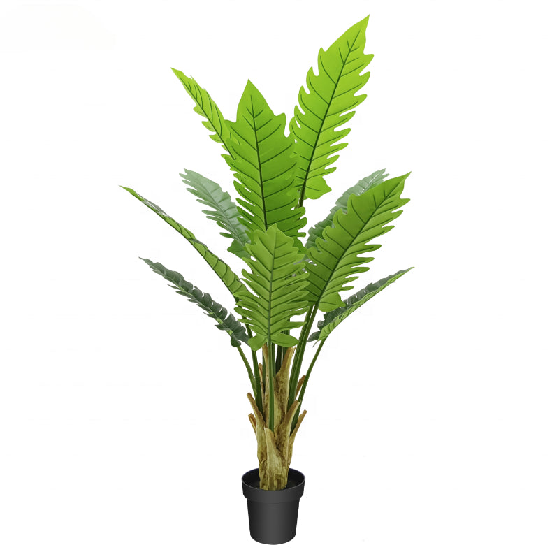 Fake Plants Hot Design Hotel Ornamental Plastic Fake Artificial Philodendron Leaf Tree Bonsai Tree 5ft 150cm Tall for Living Room Decor Yooly Plants - YL211014