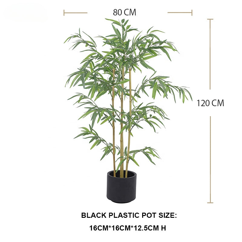 Fake Plants Factory Wholesale Simulation Green Plants Decorative Partition Screen Artificial Bamboo Tree in Black Plastic Pot Yooly Plants - YL008200094
