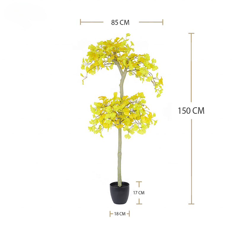 Large Tree Restaurant Decoration Yellow Artificial Ginkgo Plants Trees for Indoor and Outdoor Decoration Yooly Plants - YL010071