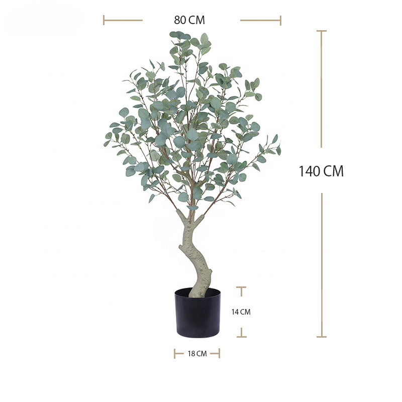 Fake Plants Eucalyptus Tree with Plastic Nursery Pot Faux Plastic Plant and Faux Silver Dollar tree Artificial Eucalyptus Tree for Home Deco Yooly Plants - YL008026