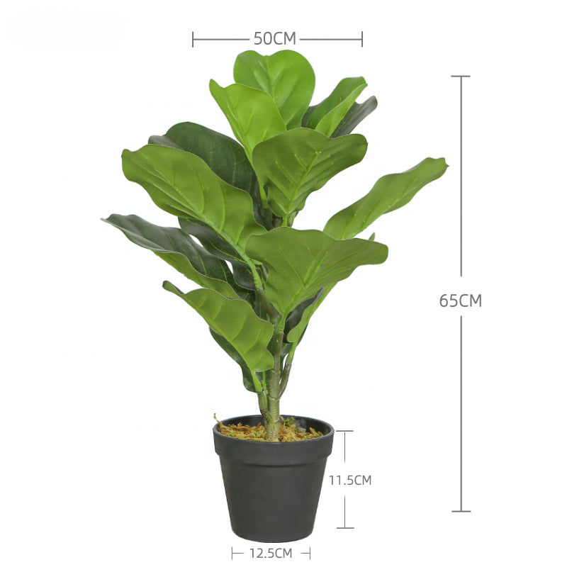 50cm Grade Faux Mini Plant Real Touch Artificial Natural Artificial Tree Fiddle Leaf Fig Plant for Indoor - YL010264