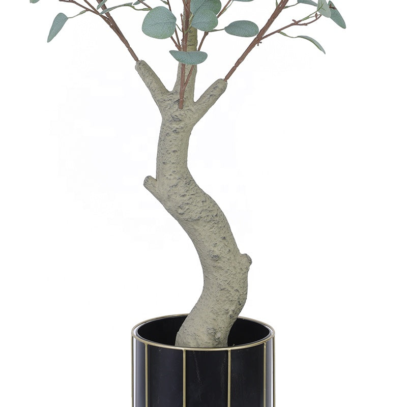 Fake Plants Eucalyptus Tree with Plastic Nursery Pot Faux Plastic Plant and Faux Silver Dollar tree Artificial Eucalyptus Tree for Home Deco Yooly Plants - YL008026