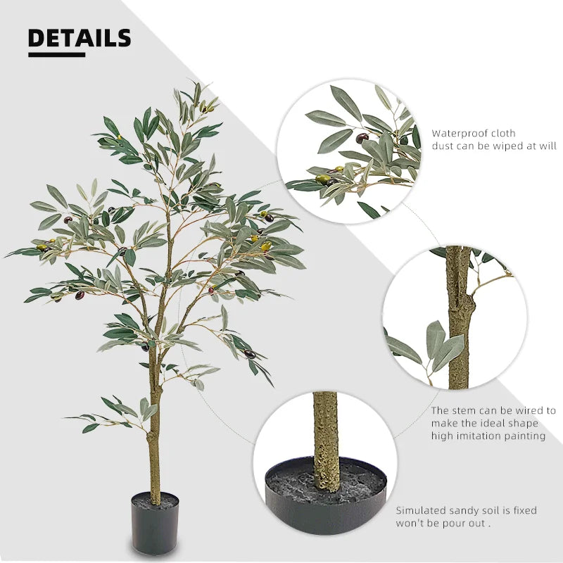 Fake Plants Artificial Olive Tree Faked Faux Olive Tree Plant 4ft 120CM for Home Decor Office Decoration Yooly Plants Yooly Plants - YL0040002