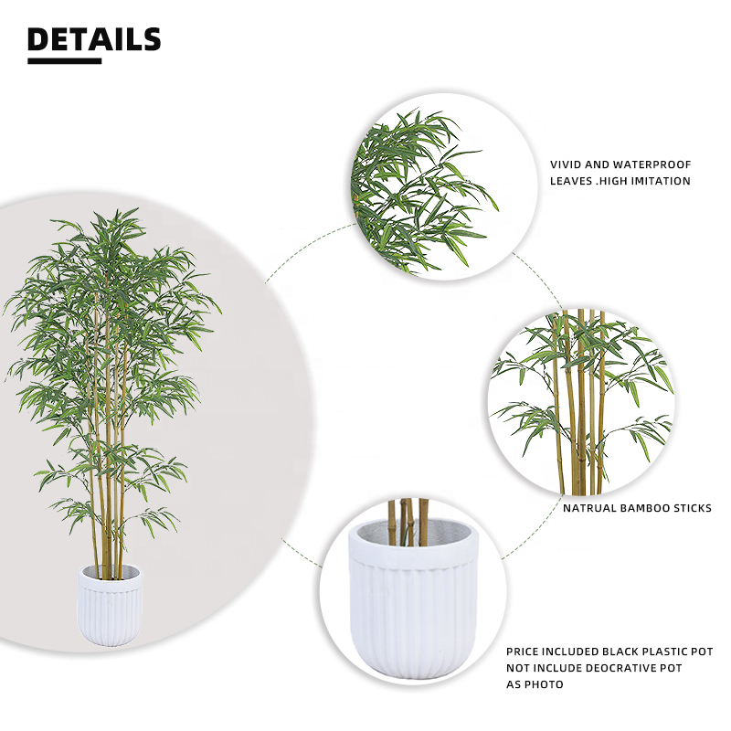 Fake Plants High Quality Plastic Bamboo Tree Artificial Bamboo Potted Plants In Black Plastic Pot Yooly Plants - YL008200096