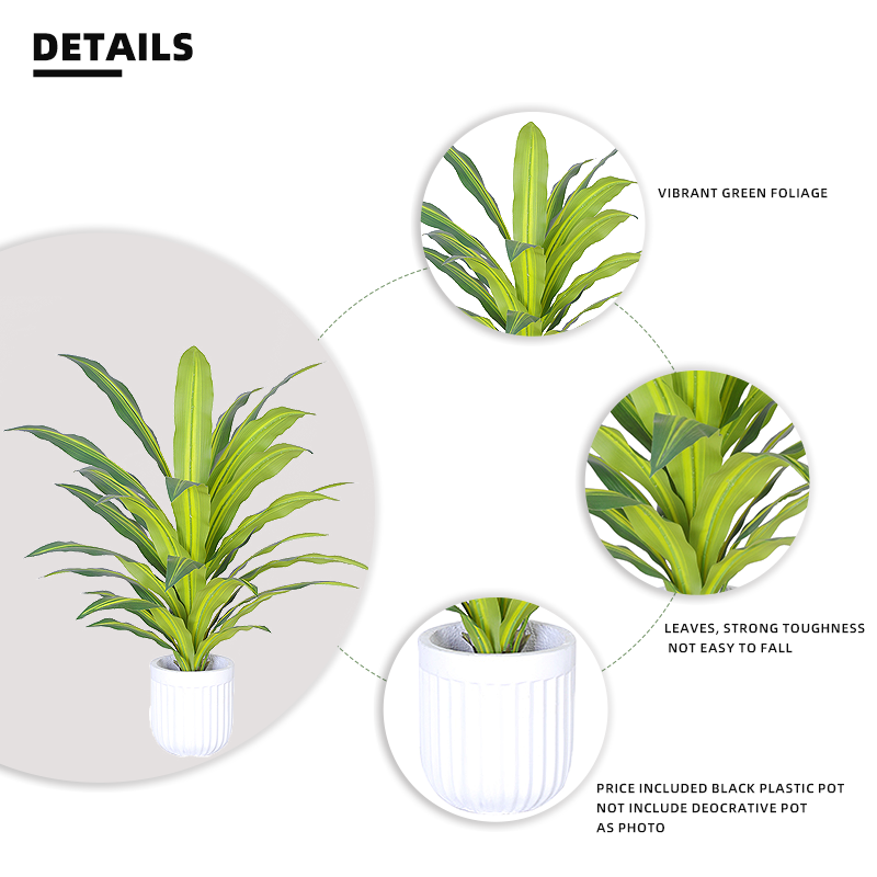 Fake Plants Indoor Living Room Decoration Green Plant Artificial Tree Dracaena Potted Tree Artificial Tropical Plant Dragon Blood Tree Yooly Plants - YL010101