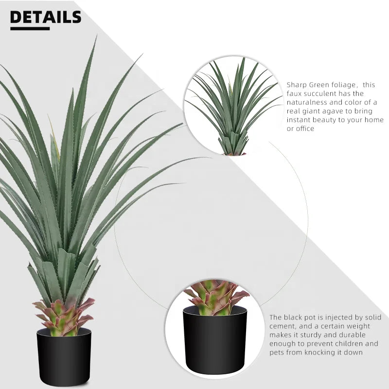 Artificial Agave Tall Yooly Plants Artificial Succulent Plastic Plant Artificial Plant Outdoor Uv Resistant Faux Agave Plant - YL138220044