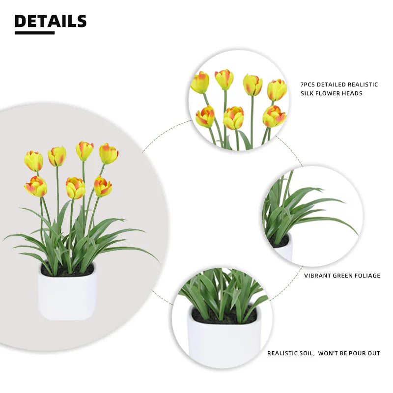 Fake Plants Hot Sale Artificial Plant Flowers Potted Home Decor Artificial Tulip Yooly Plants - YL002012