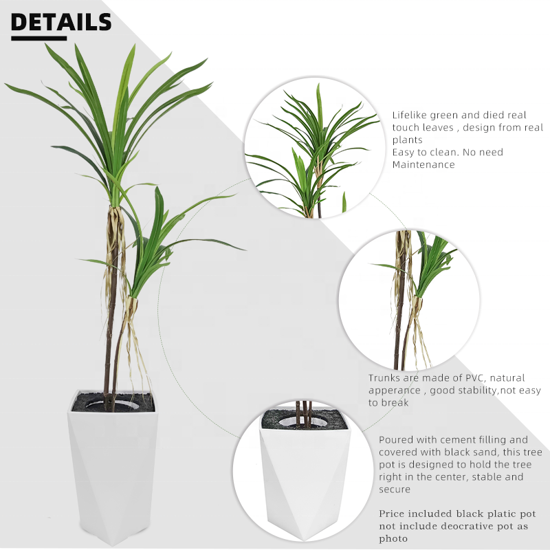 Fake Plants Hot Selling 120cm Dracaena Sanderiana Dracaena Realistic Looking Artificial Plant Artificial Tree Yooly Plants - YL208087