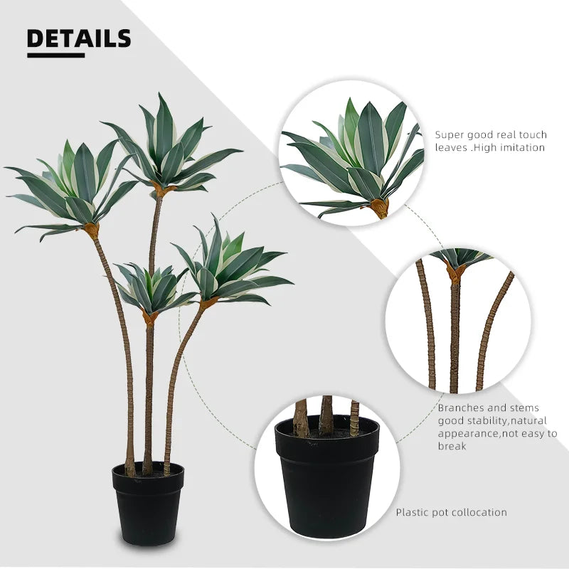 Yooly Plants Artificial Plants Artificial Tree Greenery Plant Plastic Agave Americana Bonsai for Indoor Outdoor - YL189069