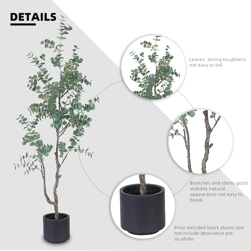 Fake Plants Artificial Plant Datura Eucalyptus Leaves Vines Artificial Potted for Indoor Outdoor Decoration Yooly Plants - YL008021