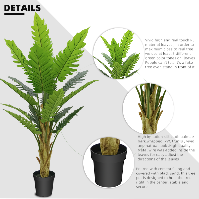 Fake Plants Professional Real Touch synthetic plant artificial Philodendron trees 6ft 180cm Tall for indoor outdoor decoration Yooly Plants - YL211013