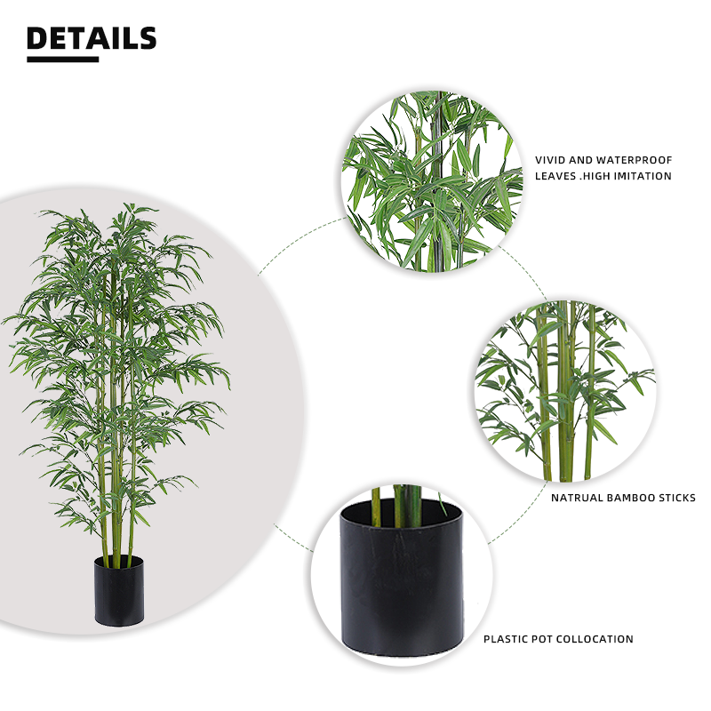 Branch Bamboo Tree Artificial Greening Plant Nursery Pot Decorative Plastic Fake Tree for Outdoor Decoration Yooly Plants - YL008200096