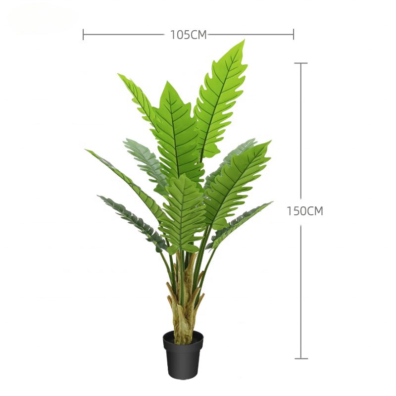 Fake Plants Hot Design Hotel Ornamental Plastic Fake Artificial Philodendron Leaf Tree Bonsai Tree 5ft 150cm Tall for Living Room Decor Yooly Plants - YL211014