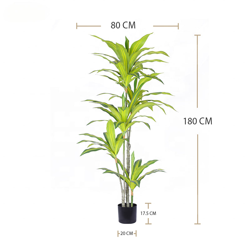 Yooly Plants Artificial Plants Faux Trees Artificial Dracaena Reflexa Potted Hotel Home Garden Decorative for Outdoor Indoor - YL010102