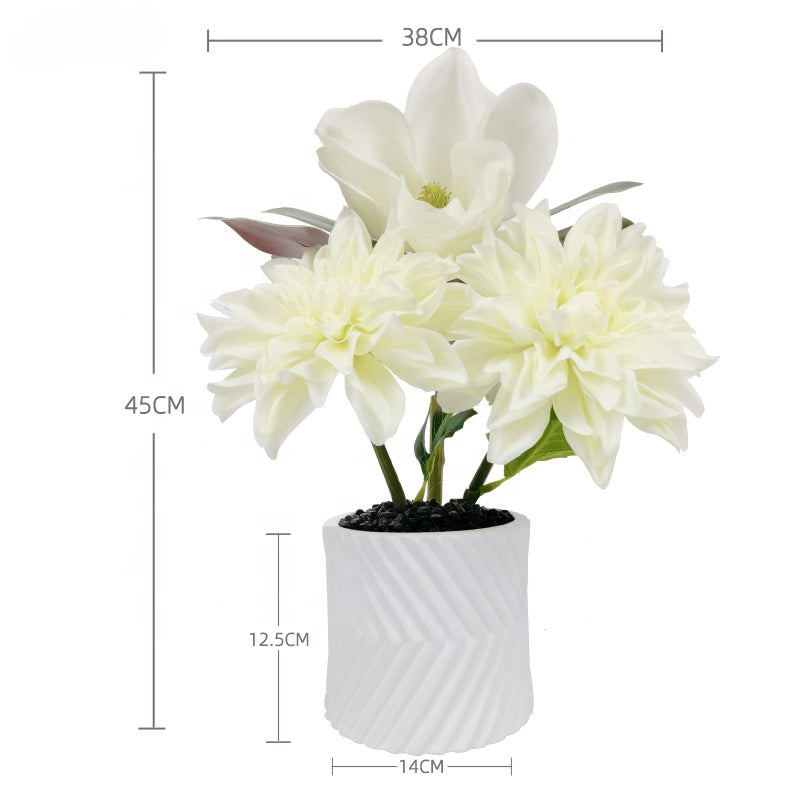 Artificial Flowers Tabletop Decoration Hotel Decor Set Dried Artificial Mixed Mixed Dahlia and Magnolia Flower for Indoor Outdoor Decoration - YL22046
