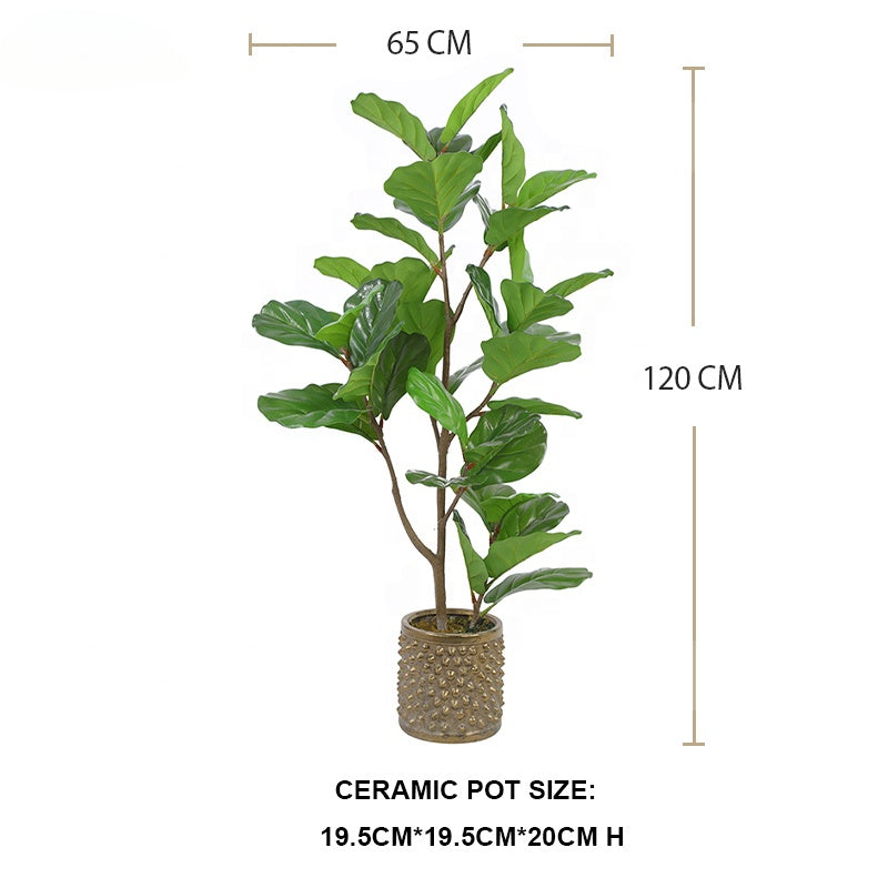 Fake Plants Factory Plastic Artificial Fiddle Leaves Fig Tree in Pot Faux Potted Ficus Plants for Living Room Decor Yooly Plants - YL025200464