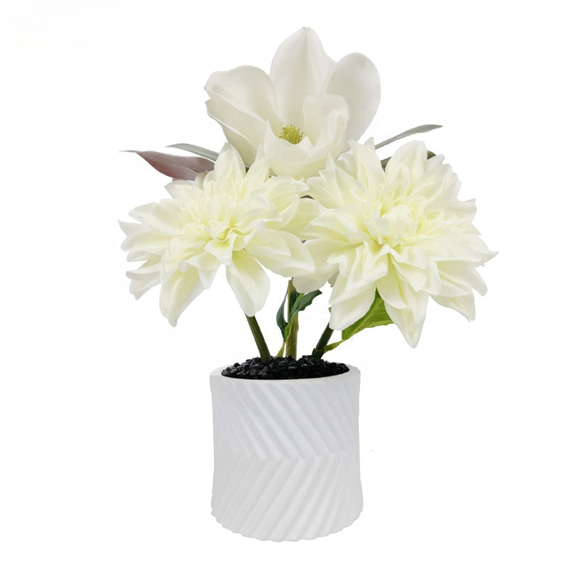 Artificial Flowers Tabletop Decoration Hotel Decor Set Dried Artificial Mixed Mixed Dahlia and Magnolia Flower for Indoor Outdoor Decoration - YL22046