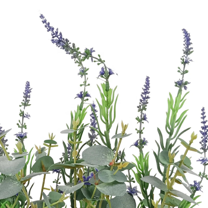 Yooly Plants Artificial Plants Artificial Flowers Set Dried Artificial Mixed Eucalyputs and Lavender Flower for Indoor Outdoor Decoration - YL22016