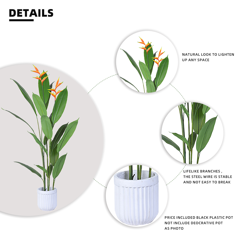 160cm Artificial Strelitzia Green Plants Potted Home Decoration Hotel Restaurant Decorative for Outdoor Indoor Yooly Plants - YL025058