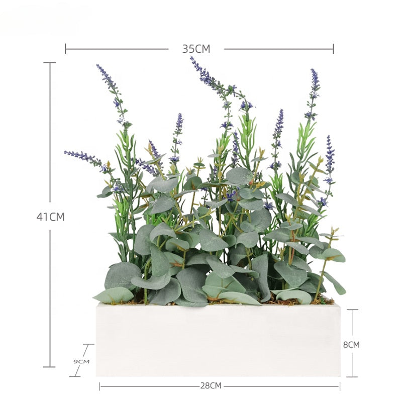 Yooly Plants Artificial Plants Artificial Flowers Set Dried Artificial Mixed Eucalyputs and Lavender Flower for Indoor Outdoor Decoration - YL22016