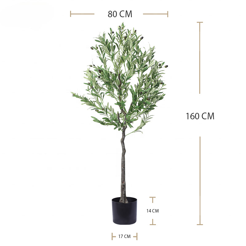 Indoor Decoration 180cm Artificial Faux Olives Plant Silk Leaf Artificial Olive Tree with Pot Artificial Bonsai Tree Yooly Plants - YL025078