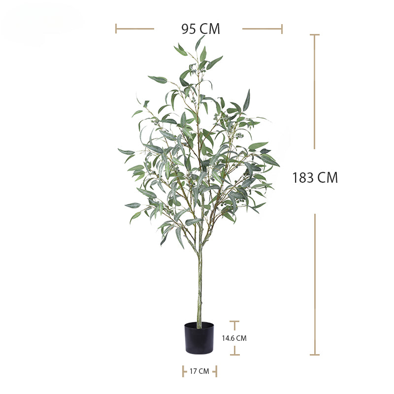 Wholesale Leaf Bundle Silk Screen Eucalypts Artificial Tree Home Decor Plastic Artificial Eucalyptus Tree with Fruits Yooly Plants - YL193015
