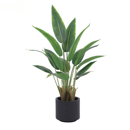 Fake Plants Artificial Bird of Paradise Tall Plant Faux Silk Tree Banana Leaf in Pot for Indoor Outdoor Garden Mall Yooly Plants - YL154220001