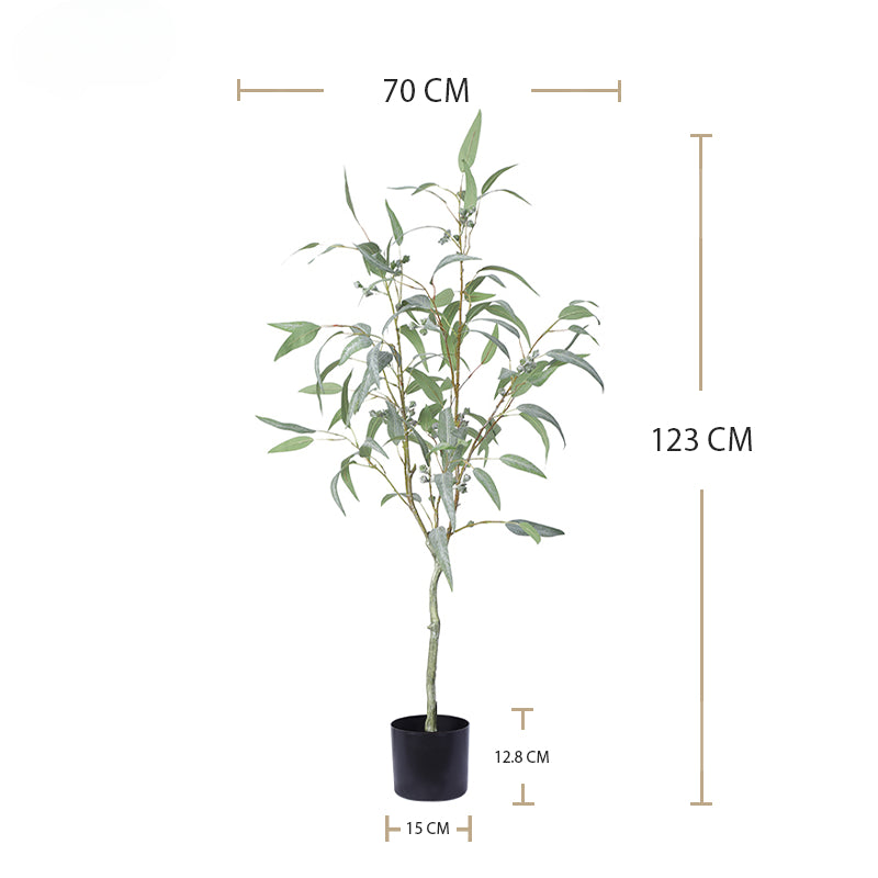Wholesale Leaf Bundle Silk Screen Eucalypts Artificial Tree Home Decor Plastic Artificial Eucalyptus Tree with Fruits Yooly Plants - YL193015