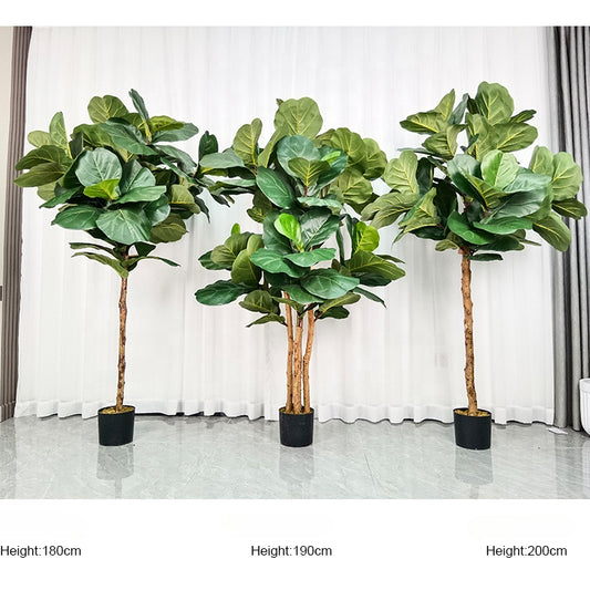 Wholesale 200cm Artificial Silk Fiddle Leaf Tree Fiddle Leaf Artificial Tree Threshold for Room Hotel Store Decoration Yooly Plants - YL025029