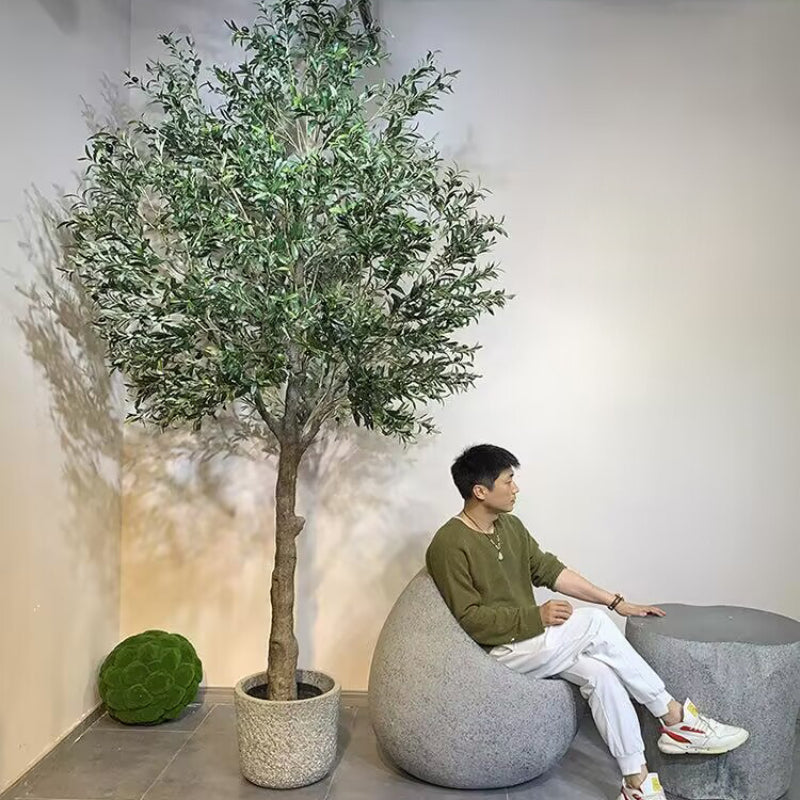 Indoor Decoration 180cm Artificial Faux Olives Plant Silk Leaf Artificial Olive Tree with Pot Artificial Bonsai Tree Yooly Plants - YL025078