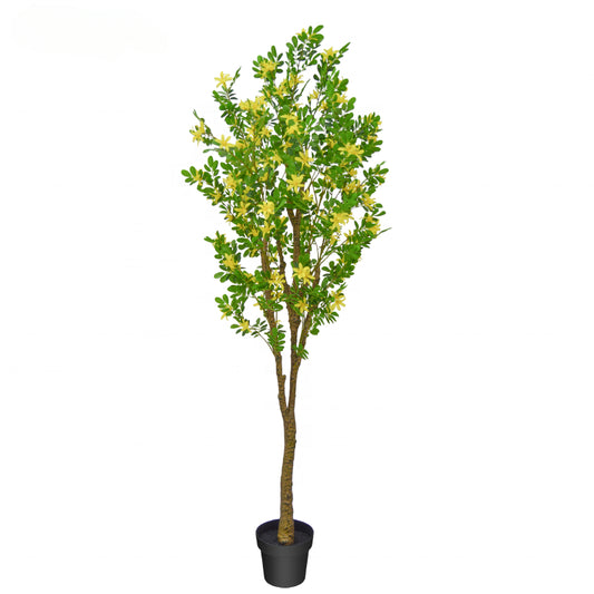 Fake Plants Popular Design Factory Sale Large Artificial Potted Pagoda Tree Flower Tree 6FT 180cm Tall for Wedding Decoration Yooly Plants - YL211007