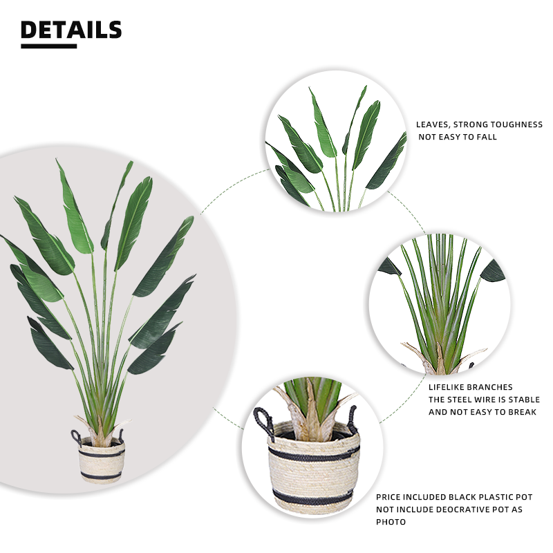 Artificial 185cm Birds of Paradise Plants Wholesale Artificial Plants Tree for Outdoor Indoor Yooly Plants - YL010200020