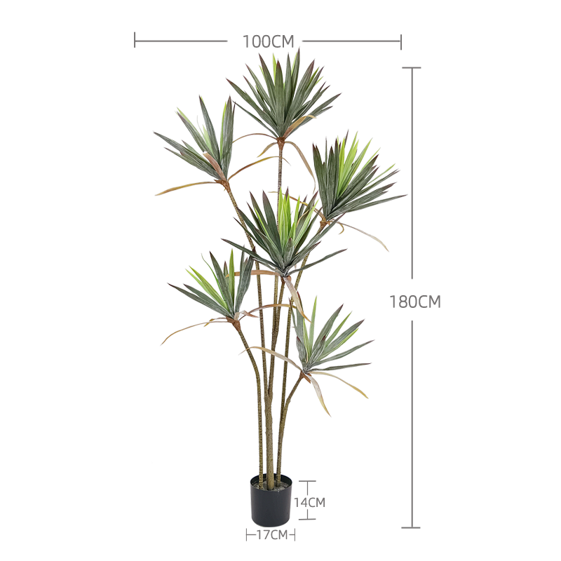Customization Multi Sized Artificial Bonsai Tree Yucca Falsa Artificial Artificial Yucca Bonsai Yooly Plants - YL154220017