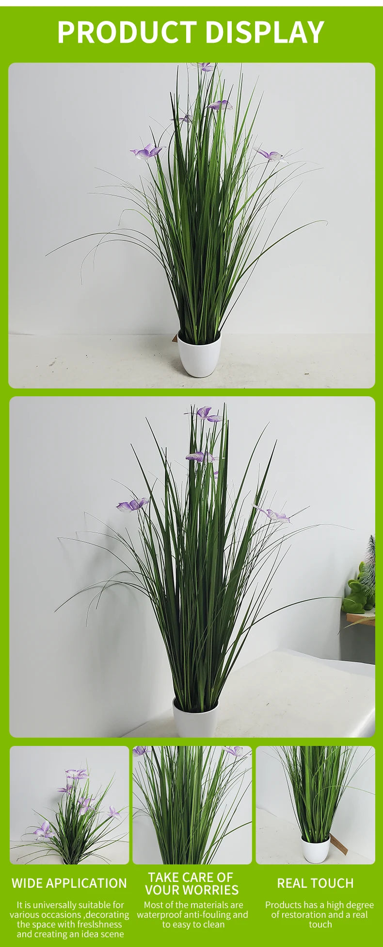 Factory Direct Artificial Plants And Flower Faux Onion Grass Plantss Potted Plastic Plants Onion Grass Bonsai Garden Decoration Yooly Plants - YLS-0023