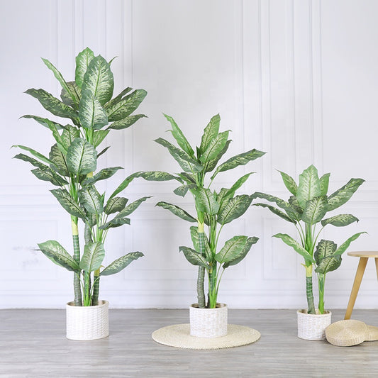 Hot Selling 210cm 83" Handmade Simulate Potted Tree Artificial Artificial Dieffenbachia Plant Artificial Evergreen Trees Yooly Plants - YL010063