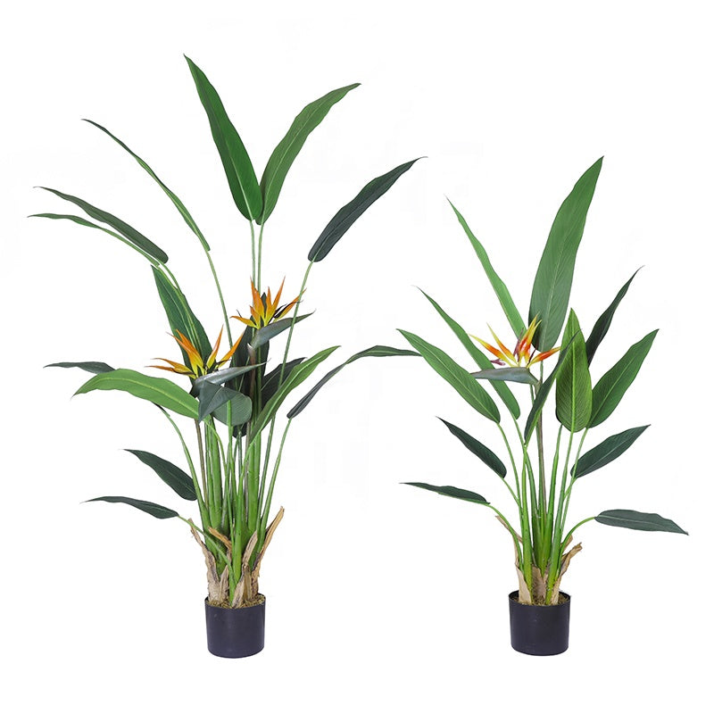 Artificial Palm Tree Bird of Paradise Simulation Plants Potted Semi Trees for Outdoor Indoor Yooly Plants - YL010088