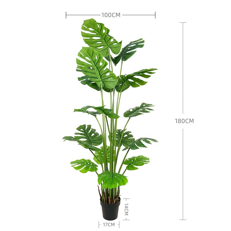 Best Quality Nordic Style Real Touch Plastic Artificial Monsteras Leaves Plants Artificial Bonsai Tree Fake Plants Yooly Plants - YL025075