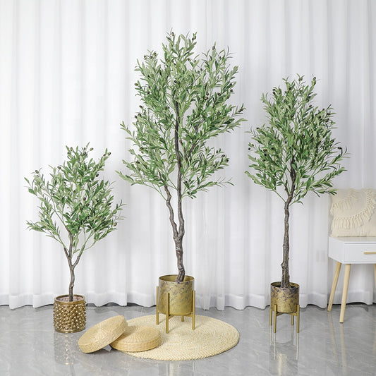Indoor Decoration 180cm Artificial Faux Olives Plant Silk Leaf Artificial Olive Tree with Pot Artificial Bonsai Tree Yooly Plants - YL025078