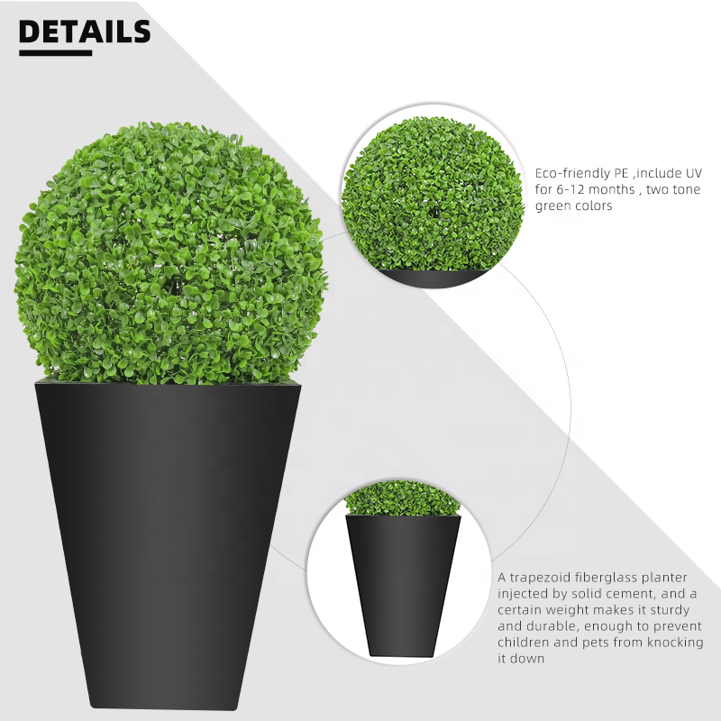 Fake Plants Home Garden Topiary Ball  81cm Uv Resistant Artificial Ornamental Boxwood Plants Ball with Pot on Sale Yooly Plants - YL210004