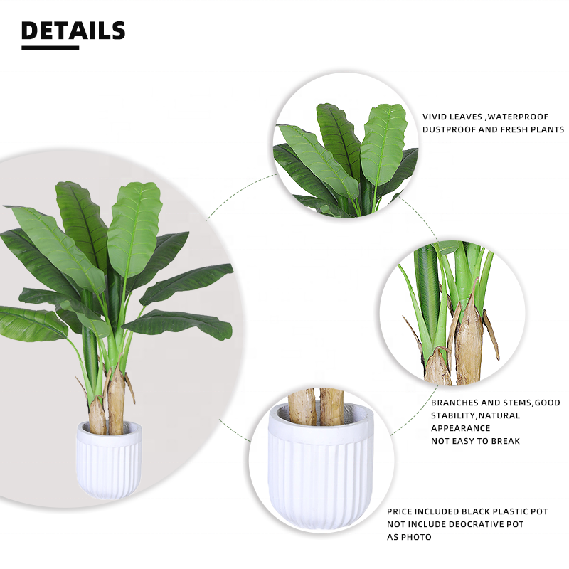 High Simulation 110cm 43" 150cm 200cm 220cm 240cm Height Real Touch Artificial Tree Artificial Banana Trees for Home Decor Yooly Plants - YL010071
