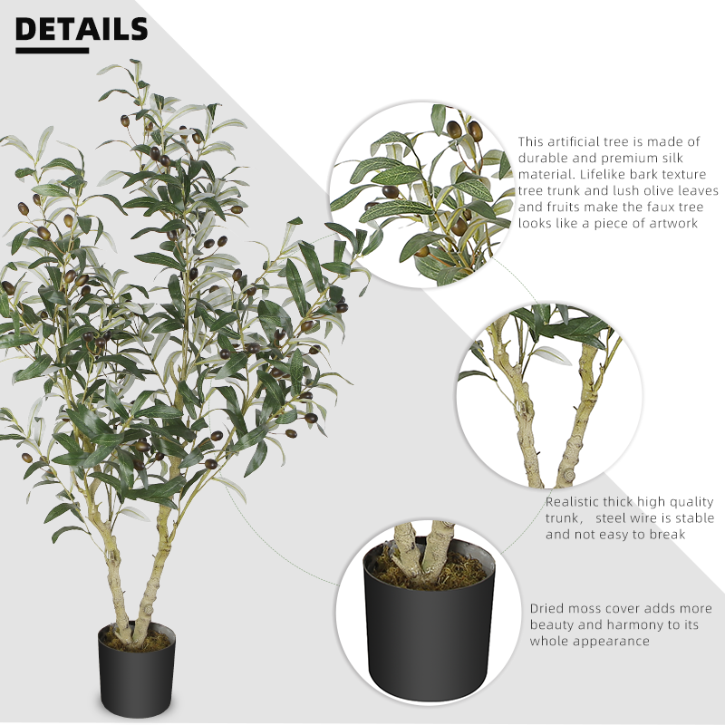 Fake Plants Best Selling Faux Plant Silk Leaf Artificial Olive Tree Bonsai Plants Plastic Tree for Outdoor Indoor Yooly Plants - YL010220075