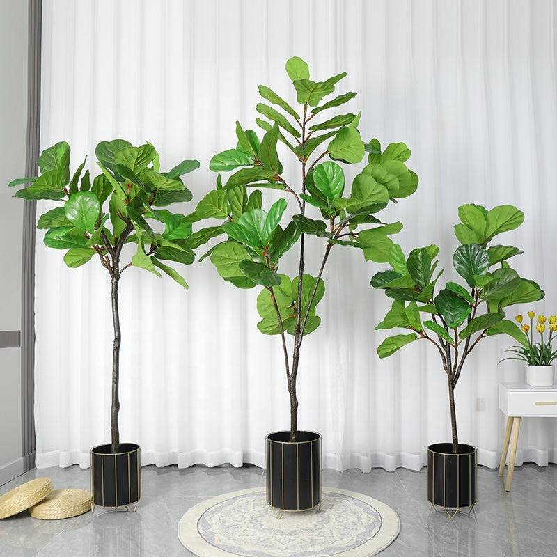Home Decor 6ft Faux Small Potted Green Lyrata Plants Artificial Bonsai Tree Fake Fiddle Leaf Fig Tree Yooly Plants - YL025200593