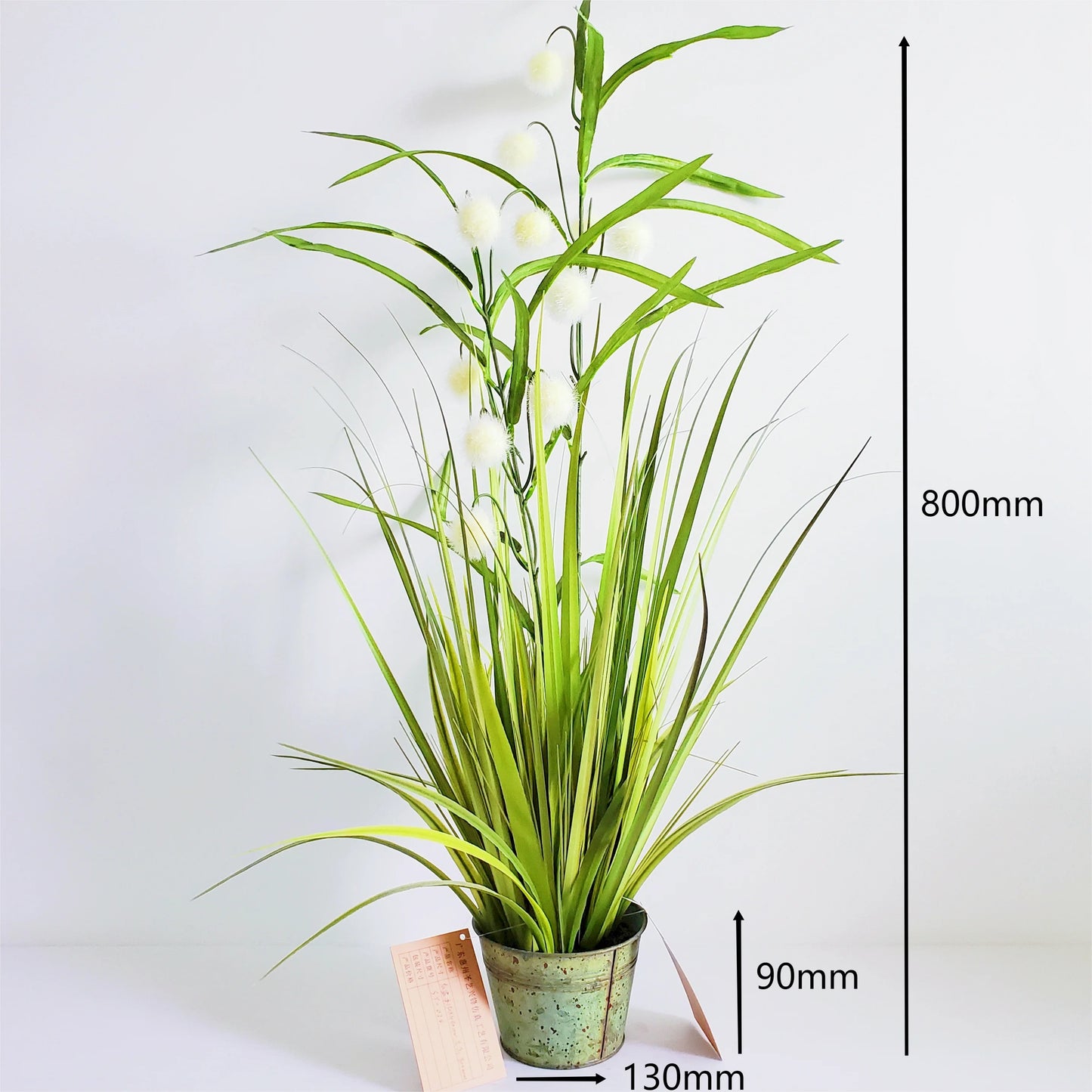 Artificial Onion Grass in Pot Plant Faux Bonsai Simulated Snowball Grass for Home Indoor Outdoor Decor Yooly Plant - YLS0024
