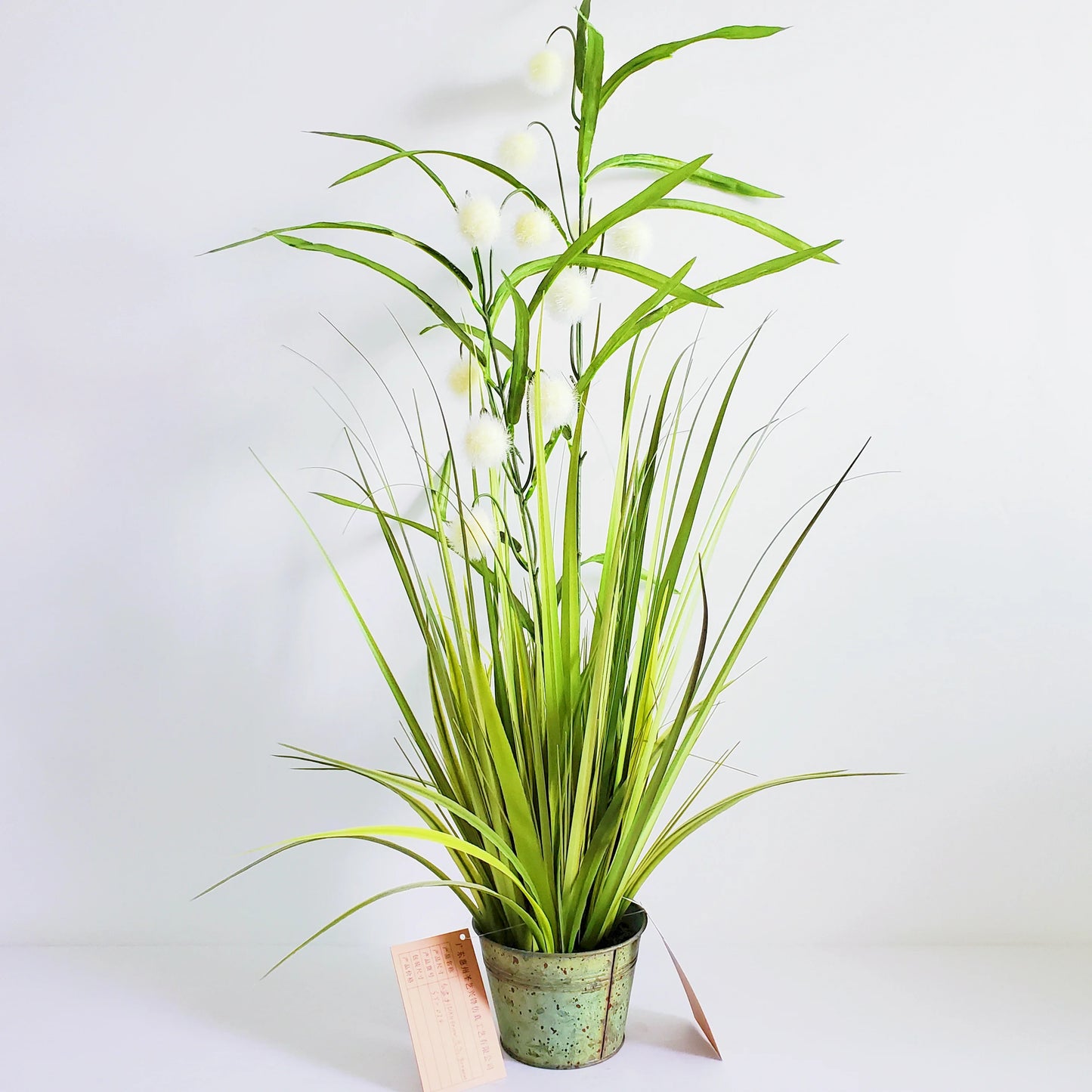 Artificial Onion Grass in Pot Plant Faux Bonsai Simulated Snowball Grass for Home Indoor Outdoor Decor Yooly Plant - YLS0024