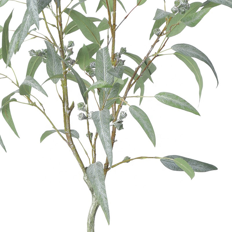 Wholesale Leaf Bundle Silk Screen Eucalypts Artificial Tree Home Decor Plastic Artificial Eucalyptus Tree with Fruits Yooly Plants - YL193015