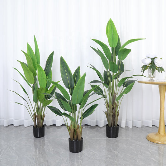 Factory Direct Sales Yooly Plants High Simulation Artificial Strelitzia Reginae Indoor Artificial Green Plants Tree in Plastic Pot - YL154220003